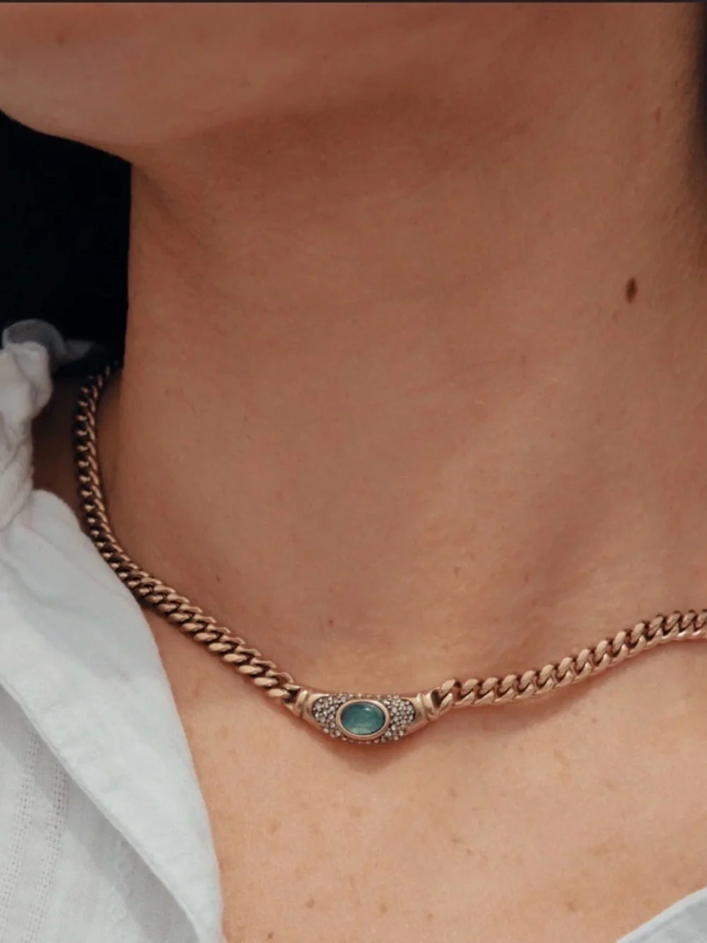 Bella Necklace and Bracelet Set-Aqua Tone - Picture 2 of 10
